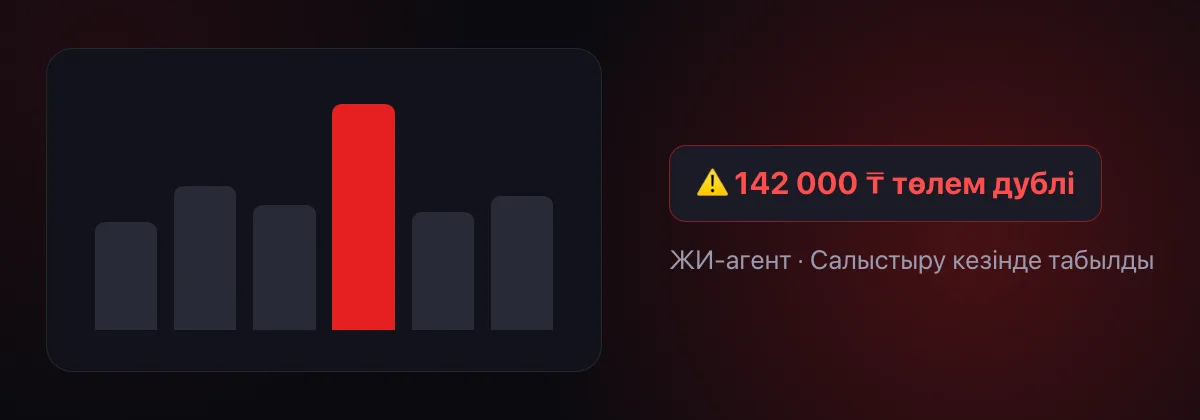 ЖИ-агент үзінді көшірмені есеппен салыстырғанда төлем дублін тапты