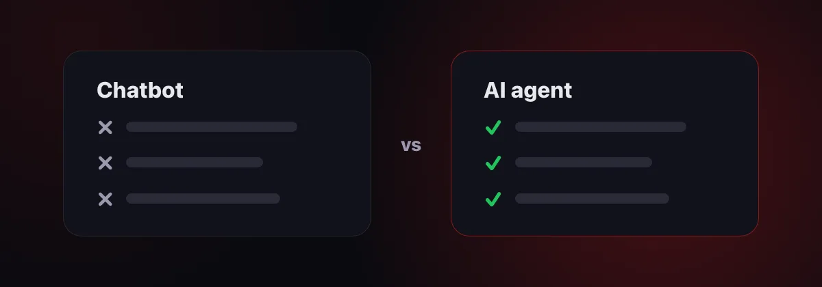 AI agent vs chatbot: the agent takes action instead of following a script