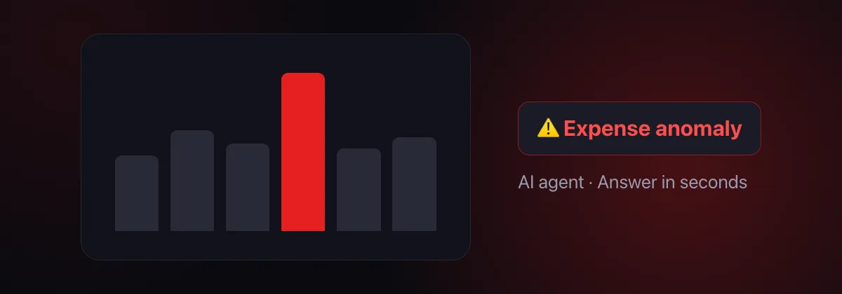 An AI agent flags an expense anomaly before it becomes a problem